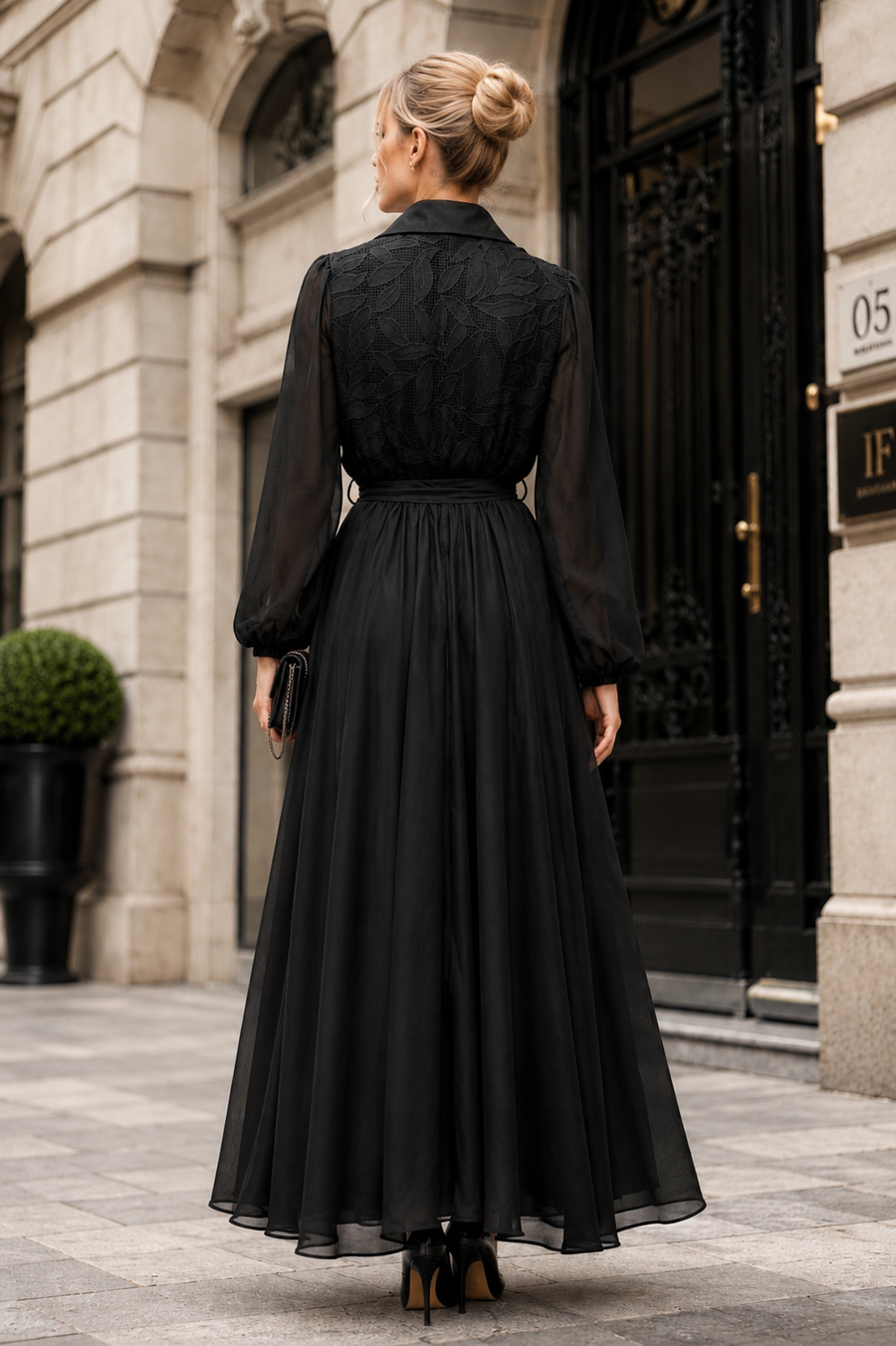 W6656 ORGANZA MAXI DRESS