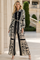 C3178 ABSTRACT PRINT PLEATED WIDE-LEG PANT SET