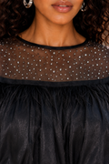 GF17828 JEWELED FEATHER TOP