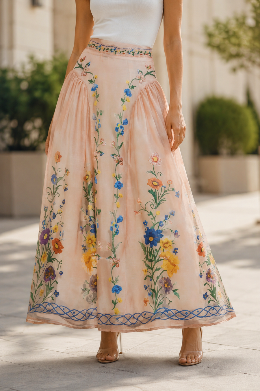 GF1662 ENCHANTED GARDEN ORGANZA MAXI SKIRT