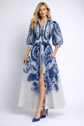 GF1600 PAISLEY ORGANZA MAXI DRESS