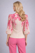 N2568 BLUSH BLOOM CRINKLED TOP