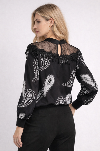 T81125 PAISLEY PRINT BOW TOP