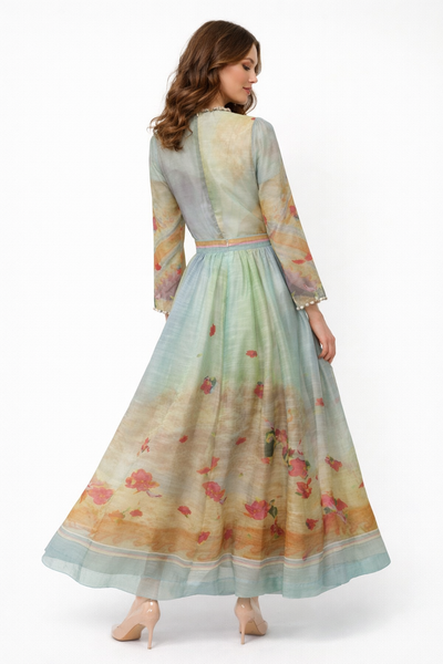 GF1449AB PASTEL BLOOM ORGANZA SKIRT SET