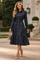 NY0086 TIERED BUTTON-DOWN UTILITY MIDI DRESS