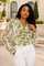 X8071 PAISLEY VNECK RUFFLE TOP (BLK, WHT)