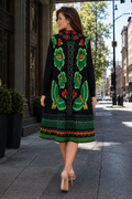N2645  FOREST BLOOM CRINKLE MIDI DRESS