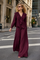 NY0087 CASCADE RUFFLE CRINKLED PANTS SET (WINE, WHT)