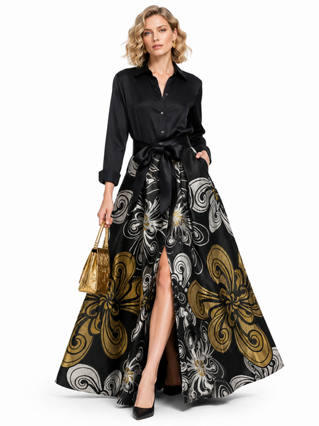 A96219 FLORAL PRINT MAXI DRESS