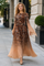 NY0095 LEOPARD PLEATED MAXI DRESS