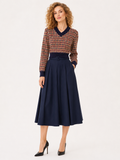 US0016 PLAID PATTERN V NECK SWEATER