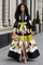 TL0019 HERITAGE FLORAL BORDER-PRINT MIKADO MAXI DRESS