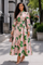 TL0037 BOTANICAL PRINT MIKADO MAXI DRESS