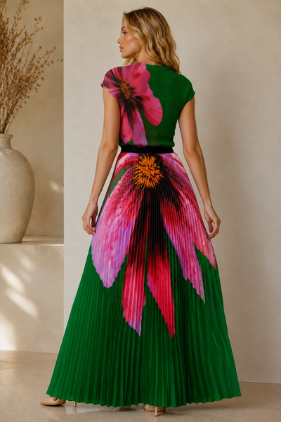 HX0004/HX0005 WILDFLOWER ELEGANT PLEATED SKIRT SET