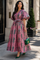 CH898 TEXTURED BROCADE PUFF SLEEVE MAXI DRESS