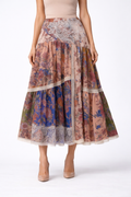 GF1526 PATCHWORK FLORAL LACE SKIRT