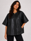W3087 OVERSIZED BOXY VEGAN LEATHER JACKET