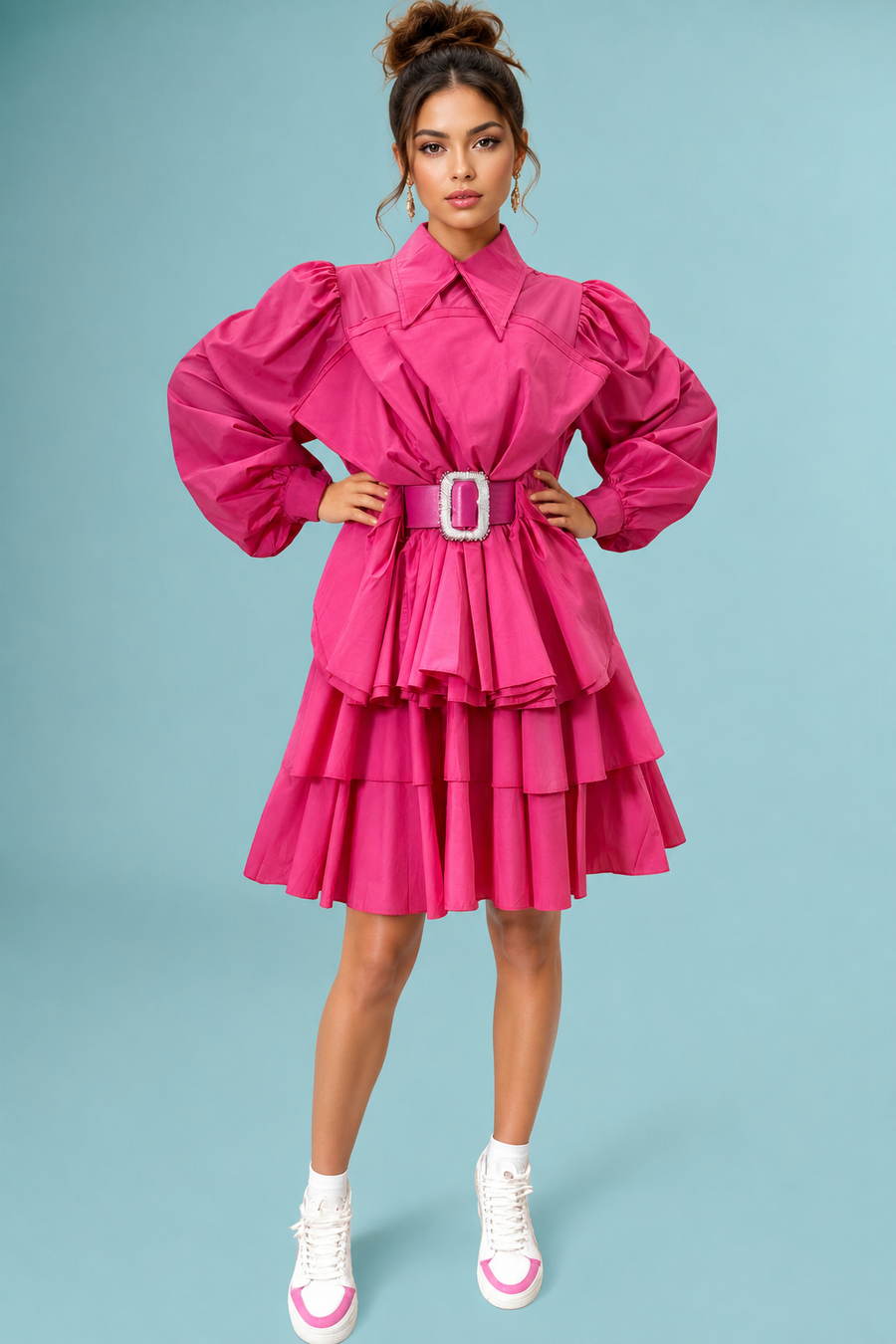 W2003 DRESS (WHT, YELLOW, PINK)
