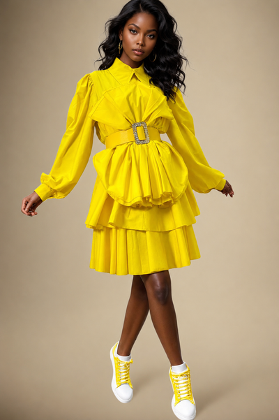 W2003 DRESS (WHT, YELLOW, PINK)