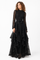 C3174 LACE CASCADE RUFFLE MAXI DRESS