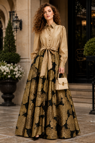 GF17881 FLORAL PRINT MAXI DRESS