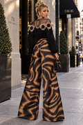 B1079G SWIRL PRINT MAKADO WIDE-LEG PANTS