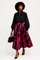 TL9065 PLEATED JACQUARD A-LINE MAXI SKIRT