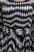 GF17968 CHECKERED FARESLEEVE MAXI DRESS