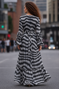 GF17968 CHECKERED FARESLEEVE MAXI DRESS