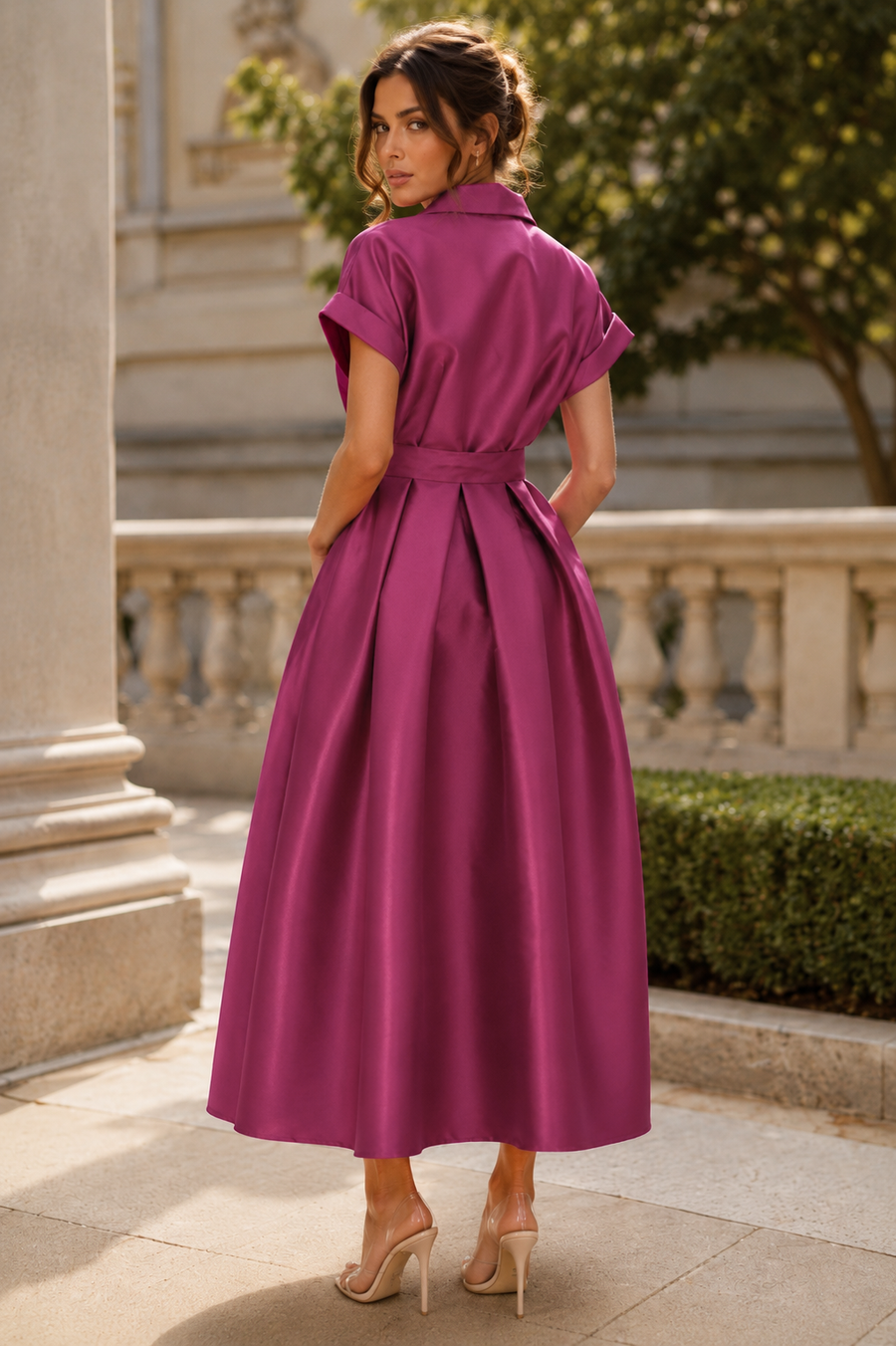 CH909 ROYAL TAILORED BELTED MAXI DRESS