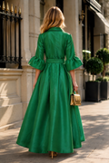 S3165 BEADED APPLIQUE HI LOW MAXI DRESS