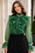 T260016 JEWELED RUFFLE ORGANZA TOP