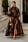 A96225 LUMINOUS METALLIC BROCADE MAXI DRESS