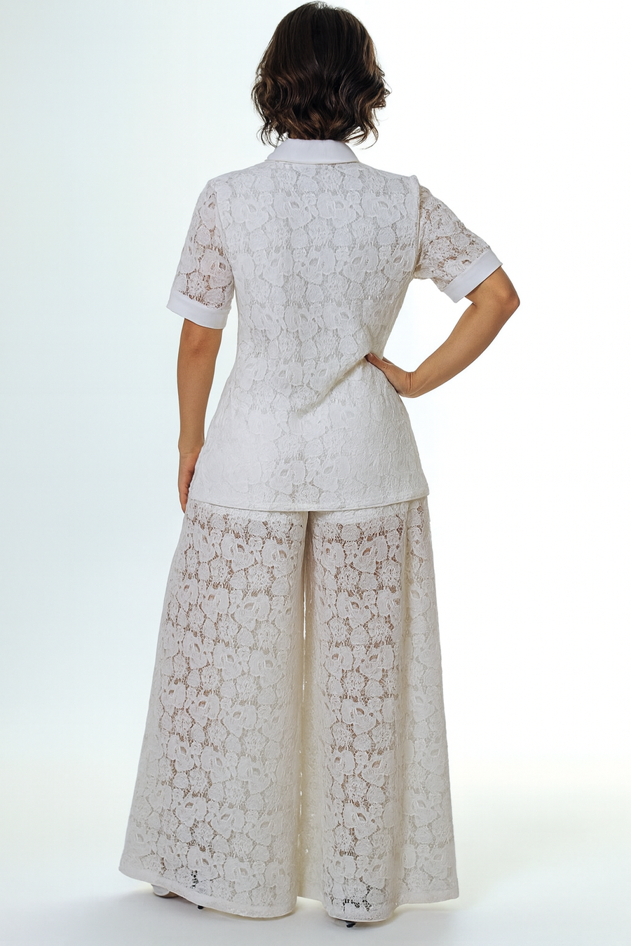 CH2604AB MODERN LACE CO-ORD PANTS SET