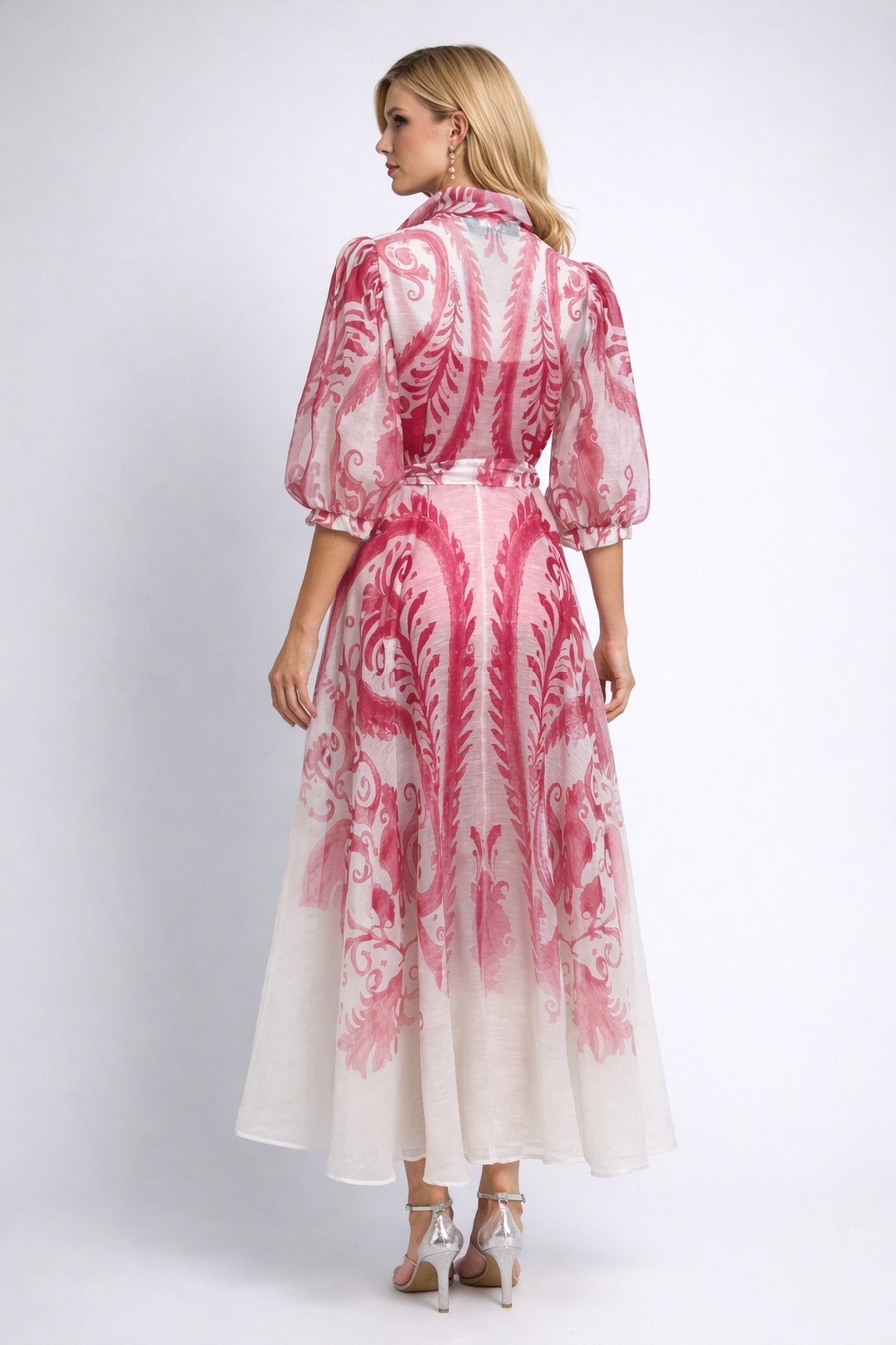GF1600 PAISLEY ORGANZA MAXI DRESS