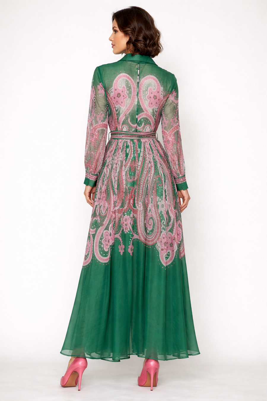 GF1587 PAISLEY PRINT MAXI DRESS