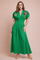 S30601 FLORAL APPLIQUÉ V-NECK MAXI DRESS