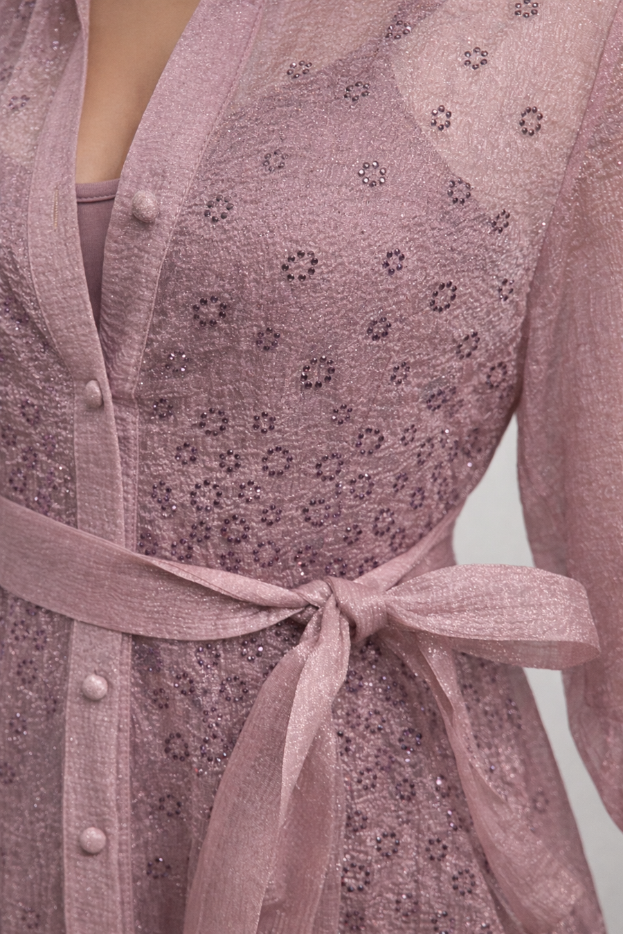 W5980 RHINESTONE FLARE ORGANZA DRESS