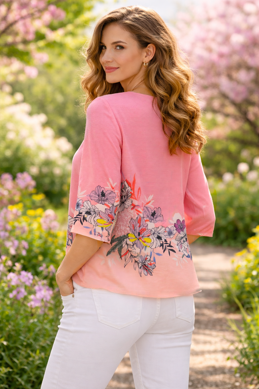 NY0065 PETAL BLOOM CRINKLE TOP
