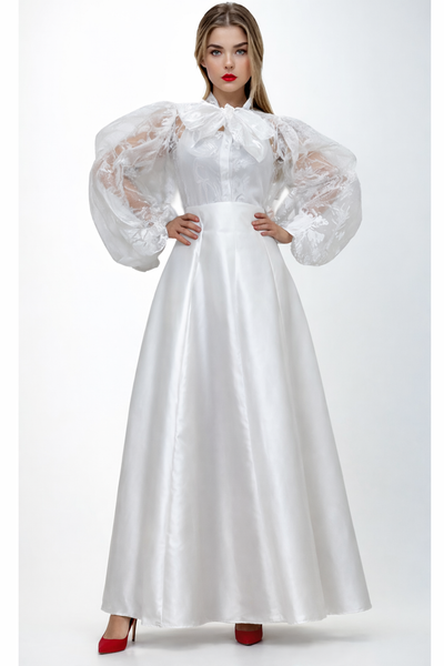 CH0049 A-LINE MAXI SKIRT (BLK, WHT, GRN)