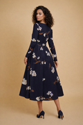 GF1577 FLORAL-PRINT SKATER MIDI DRESS