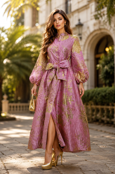 A96217 ENCHANTED BROCADE MAXI DRESS