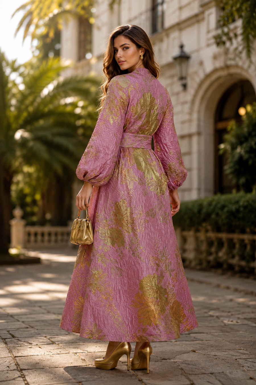 A94717 ENCHANTED BROCADE MAXI DRESS