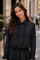 W6637 RUFFLE BUTTON DOWN LACE HEM TOP
