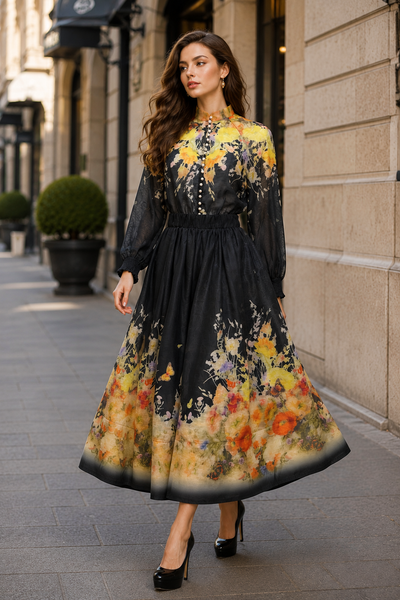 W5811- W5812 MIDNIGHT BOTANICAL PRINT