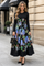 N2641 MIDNIGHT FLORAL CRINKLE BOUNCY MAXI DRESS