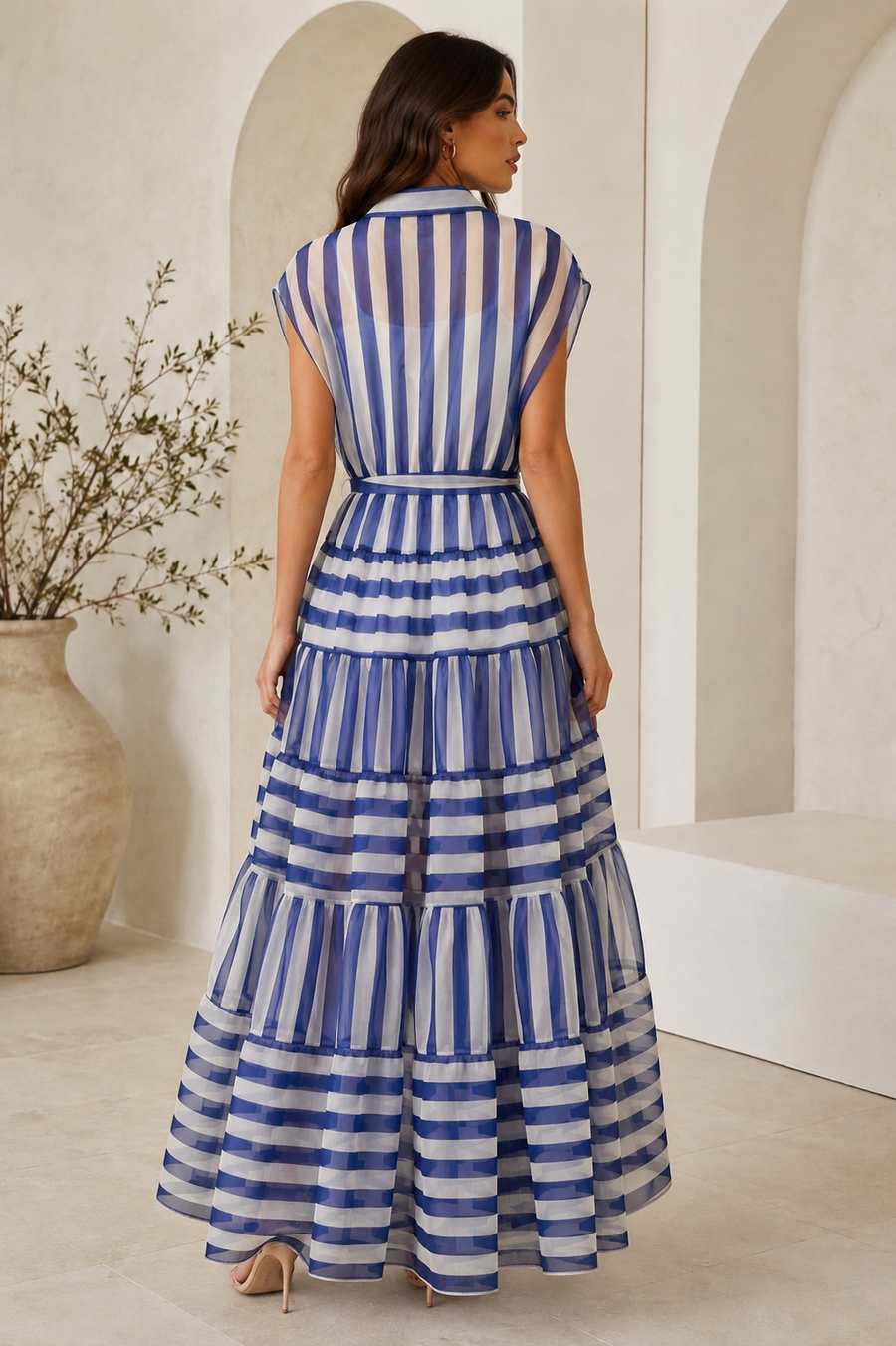GF17912 HARBOR BREEZE TIERED ORGANZA DRESS