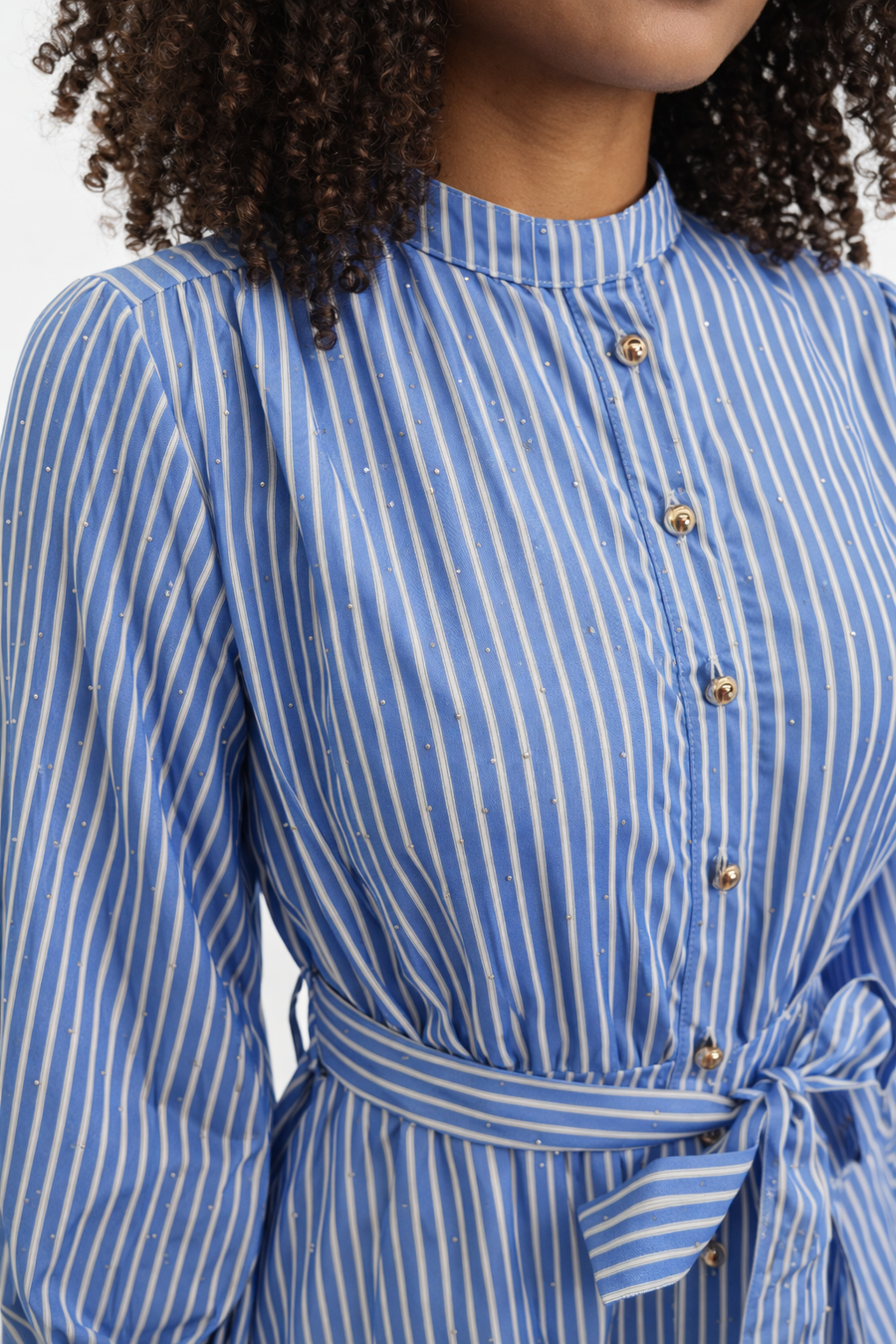 GF1750 STUDDED STRIPED MAXI DRESS
