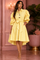 X8032 STUDDED PINSTRIPE MIDI DRESS (YLW, PNK, GRN)