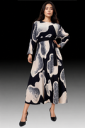 N2478 ROUND NECK CRINKLED DRESS